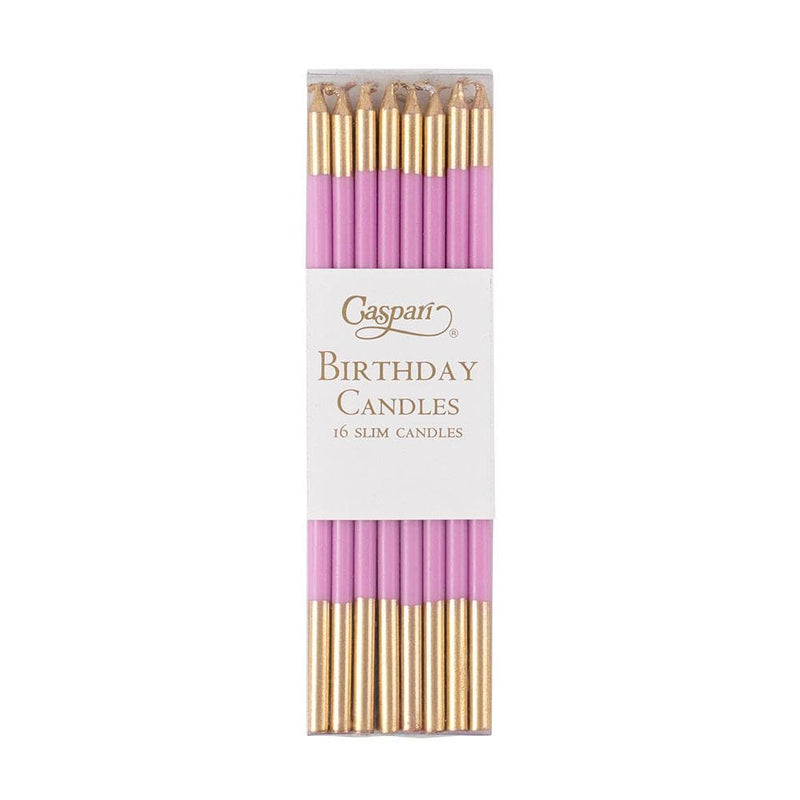 caspari Slim Birthday Candles in Candy Pink & Gold - 16 Candles Per Package caspari Slim Birthday Candles in Candy Pink & Gold - 16 Candles Per Package