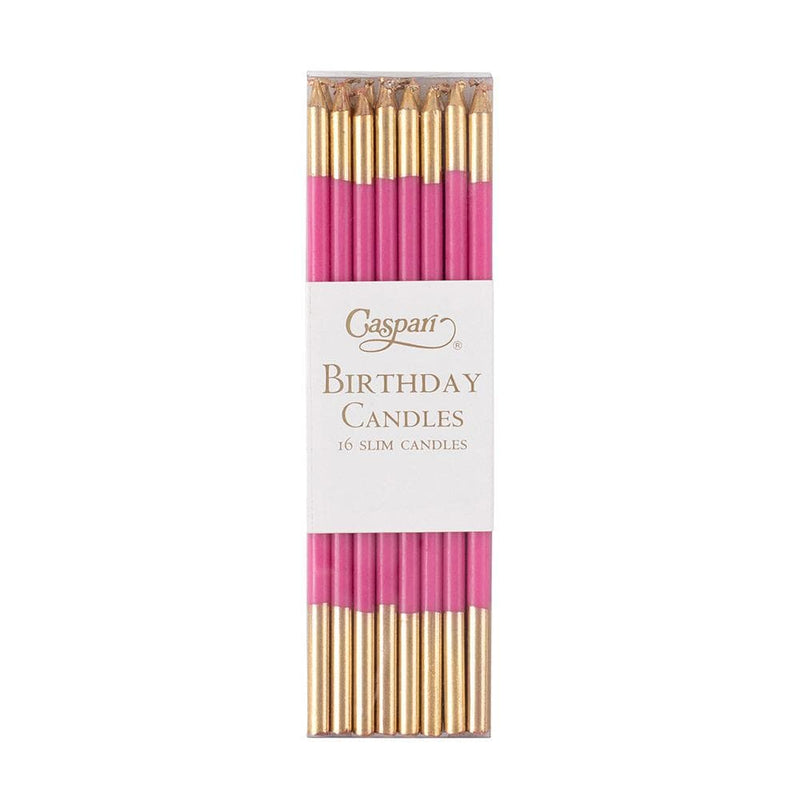 caspari Slim Birthday Candles in Fuchsia & Gold - 16 Candles Per Package caspari Slim Birthday Candles in Fuchsia & Gold - 16 Candles Per Package