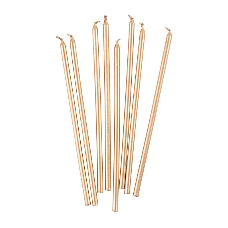 Caspari Slim Birthday Candles In Gold - 16 Candles Per Package