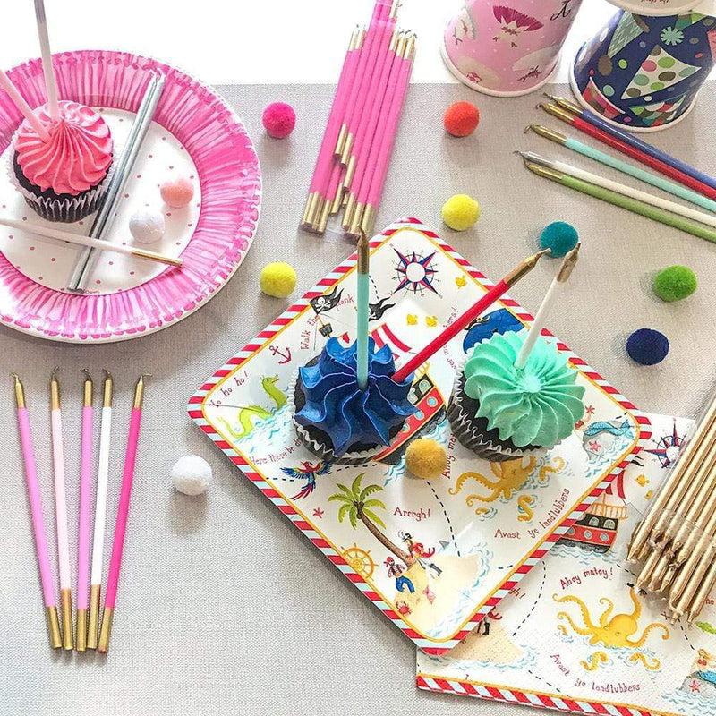 Caspari Slim Birthday Candles In Gold - 16 Candles Per Package