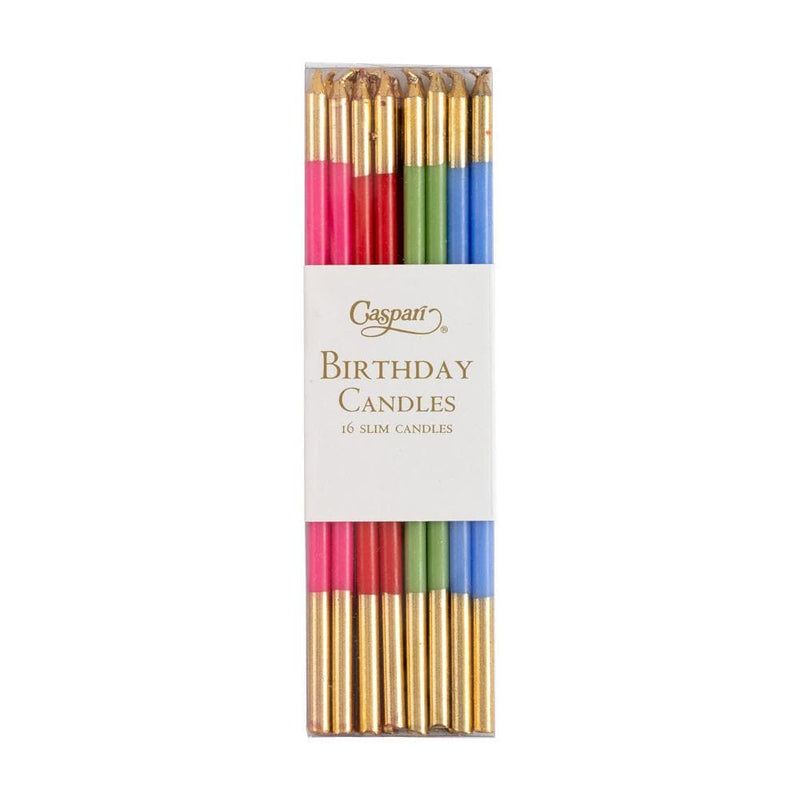 caspari Slim Birthday Candles in Mixed Brights - 16 Candles Per Package caspari Slim Birthday Candles in Mixed Brights - 16 Candles Per Package
