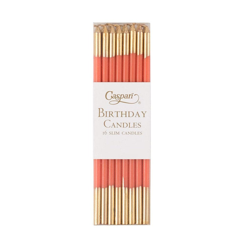 caspari Slim Birthday Candles in Orange & Gold - 16 Candles Per Package caspari Slim Birthday Candles in Orange & Gold - 16 Candles Per Package