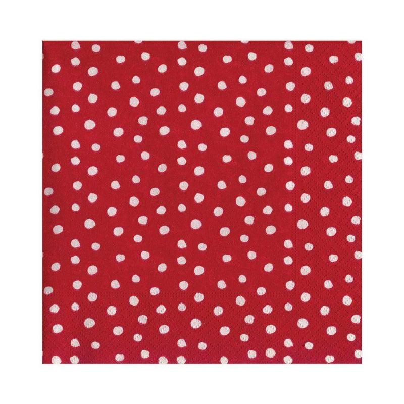Caspari Small Dots Paper Luncheon Napkins In Red - 20 Per Package