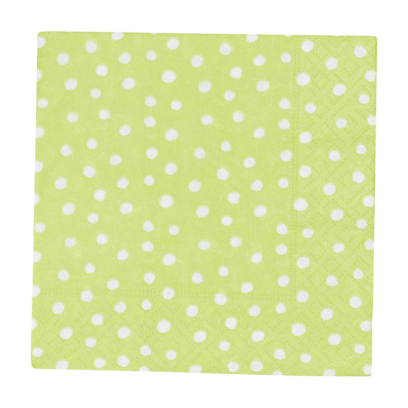 Caspari Small Dots Spring Green Cocktail Napkins - 20 Per Package