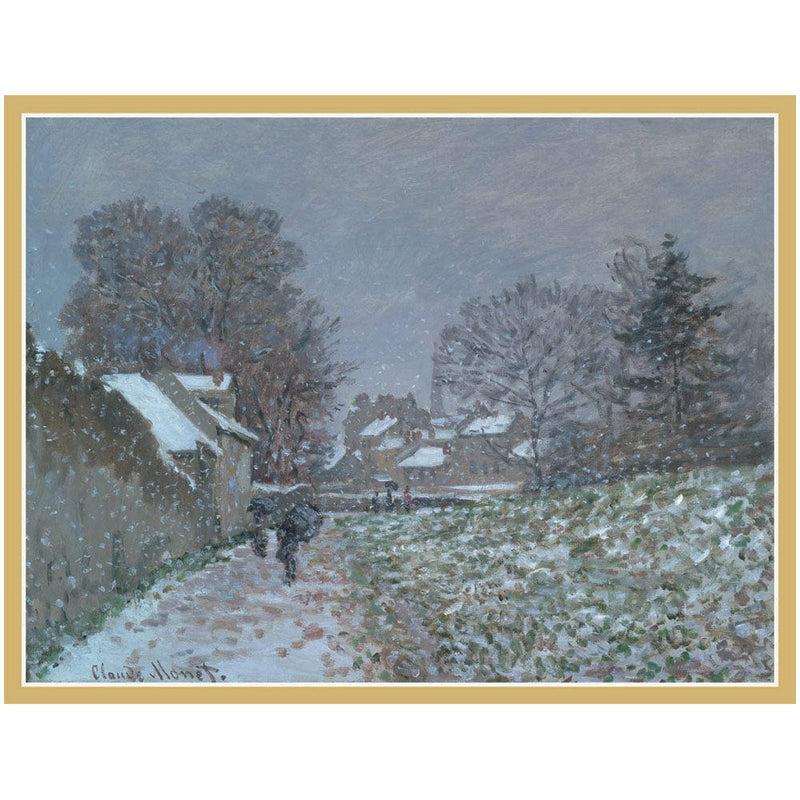 caspari Snow At Argenteuil Large Boxed Christmas Cards - 16 Cards and 16 Envelopes