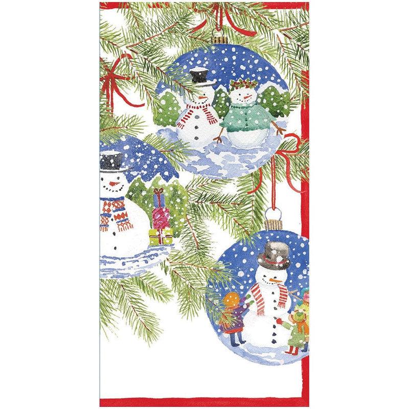 Caspari Snowman Ornaments Greeting Cards - 4 Per Package