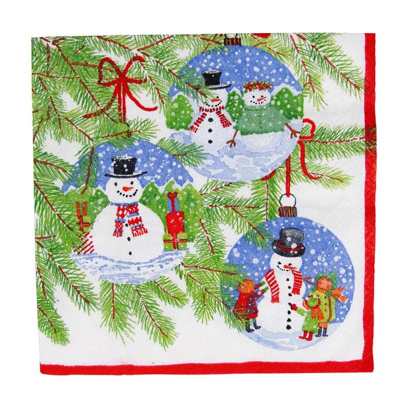 caspari Snowman Ornaments Luncheon Napkins - 20 Per Package