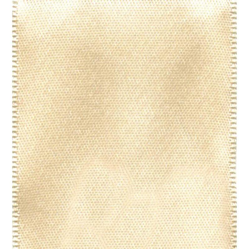 Caspari Solid Ivory Satin Wired Ribbon - 9 Yard Spool