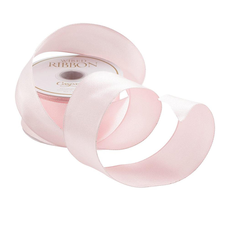 caspari Solid Light Pink Wired Ribbon - 10 Yard Spool