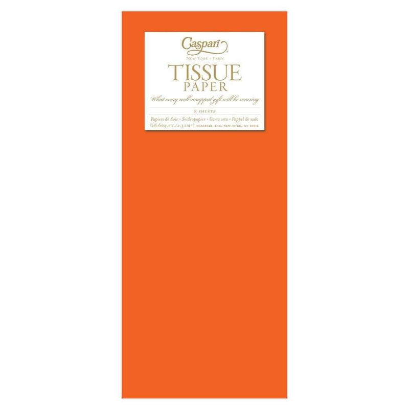 caspari Solid Tissue Paper in Orange - 8 Sheets Included