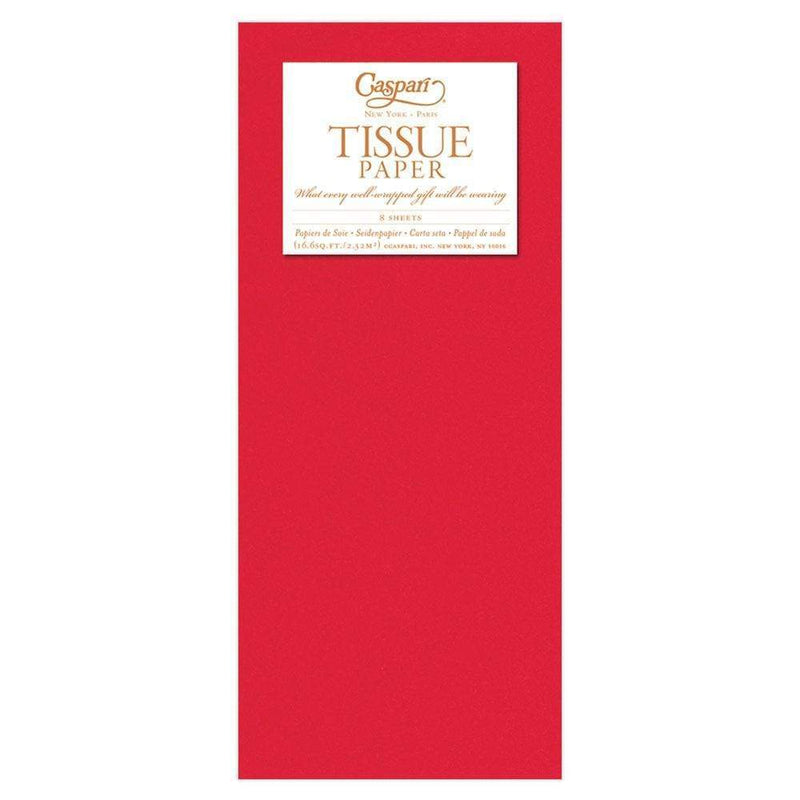Caspari Solid Tissue Paper In Red - 8 Sheets Included