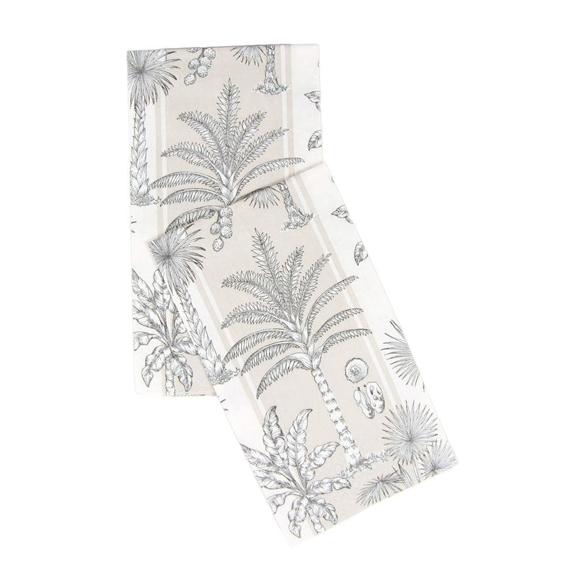 Caspari Southern Palms Flax & White Guest Towel Napkins - 15 Per Package