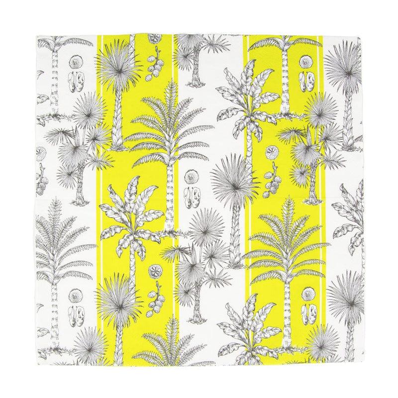 Caspari Southern Palms Green & White Luncheon Napkins - 20 Per Package