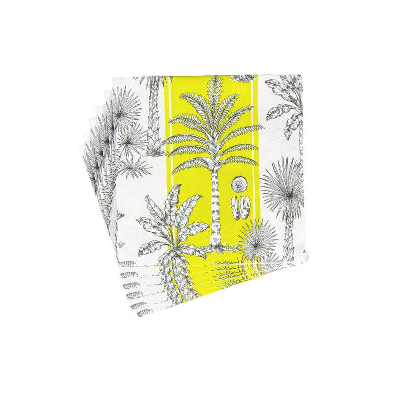 Caspari Southern Palms Green & White Luncheon Napkins - 20 Per Package