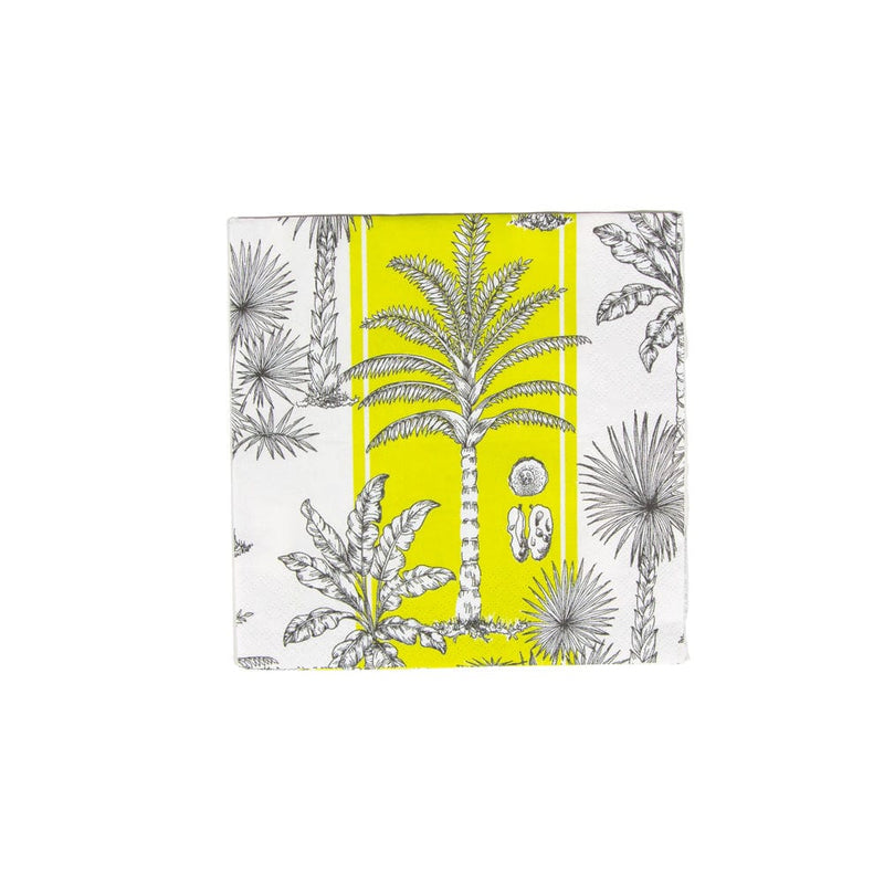 caspari Southern Palms Green & White Luncheon Napkins - 20 Per Package