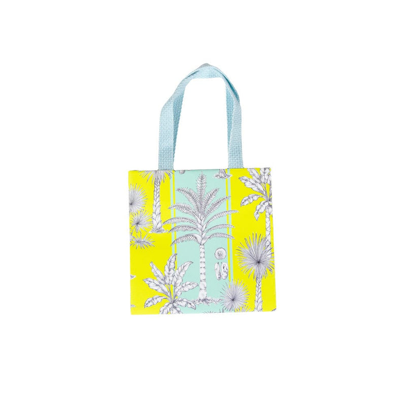 caspari Southern Palms Turquoise & Lime Small Square Gift Bags - 1 Each
