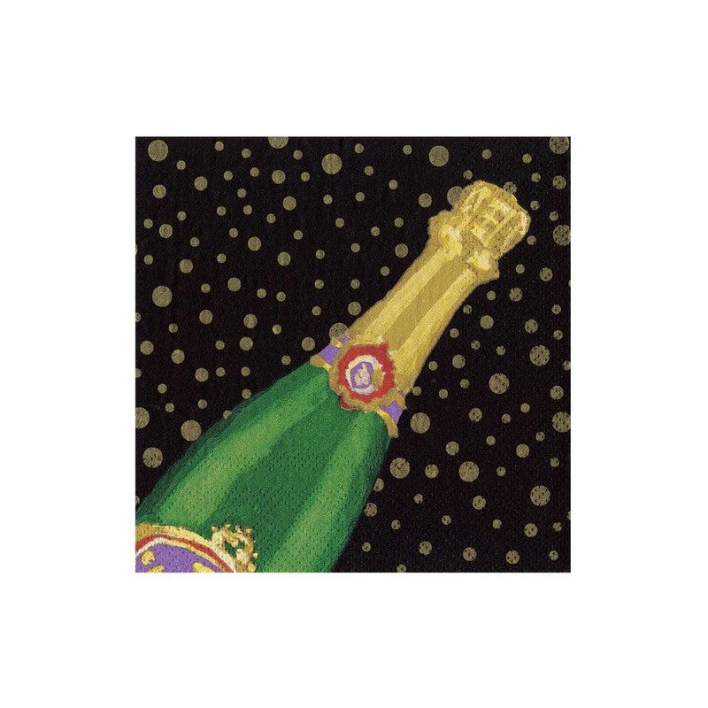 caspari Sparkling Paper Cocktail Napkins in Black - 20 per Package