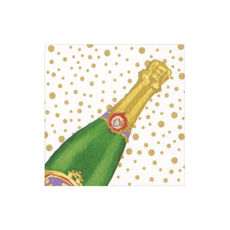 Caspari Sparkling Paper Cocktail Napkins In White - 20 Per Package