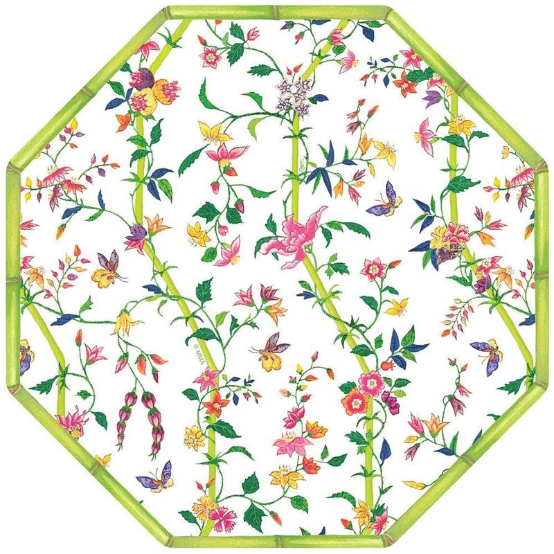 caspari Sprigged Silk Die-Cut Placemat in White - 4 Per Package