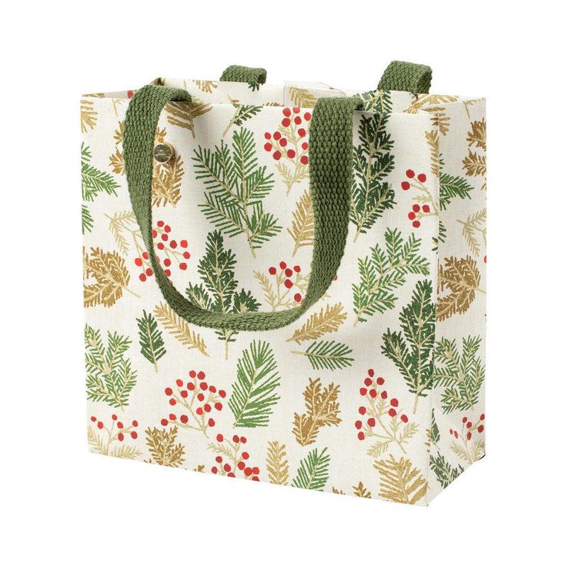 caspari Sprigs and Berries Small Square Gift Bag - 1 Each