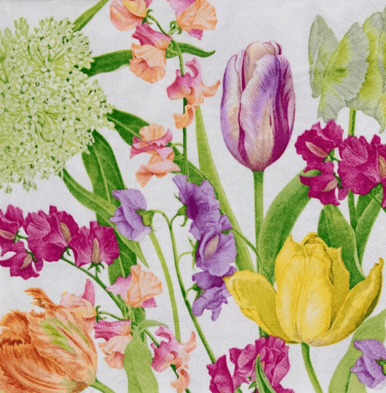 Caspari Spring Flower Show Dinner Napkins - 20 Per Package