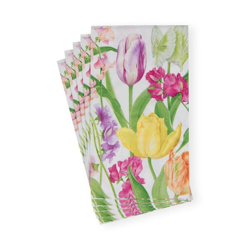 Caspari Spring Flower Show Guest Towel Napkins - 15 Per Package