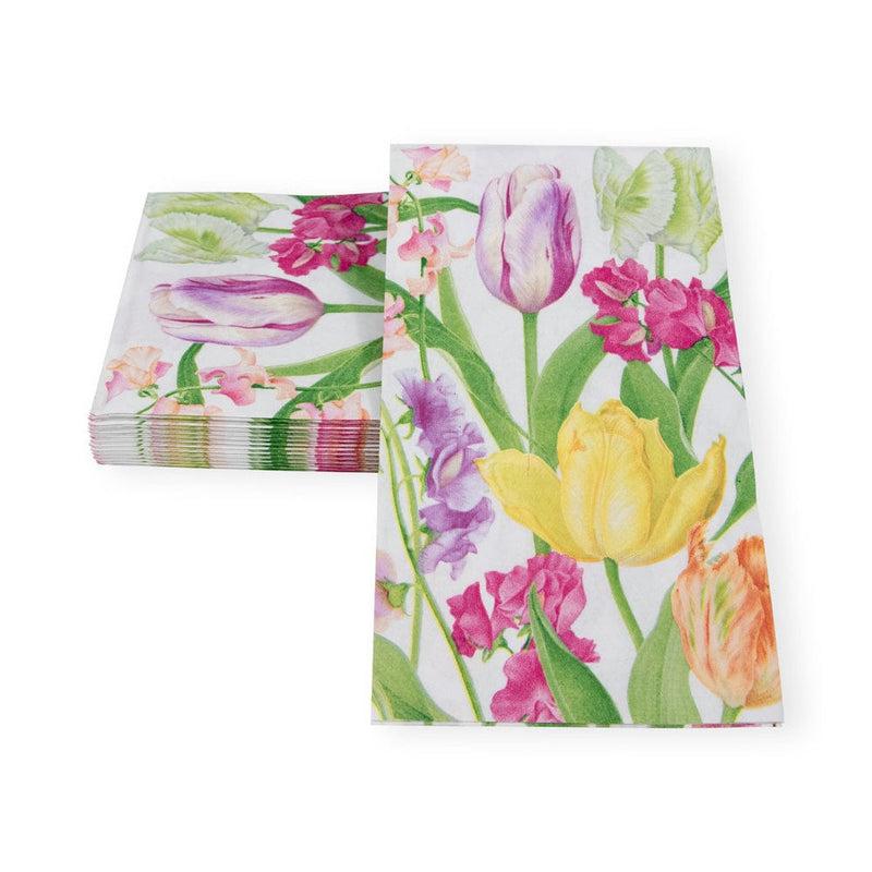 Caspari Spring Flower Show Guest Towel Napkins - 15 Per Package