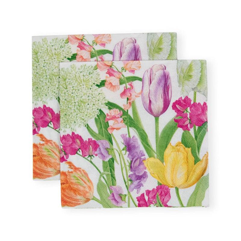 Caspari Spring Flower Show Paper Cocktail Napkins - 20 Per Package