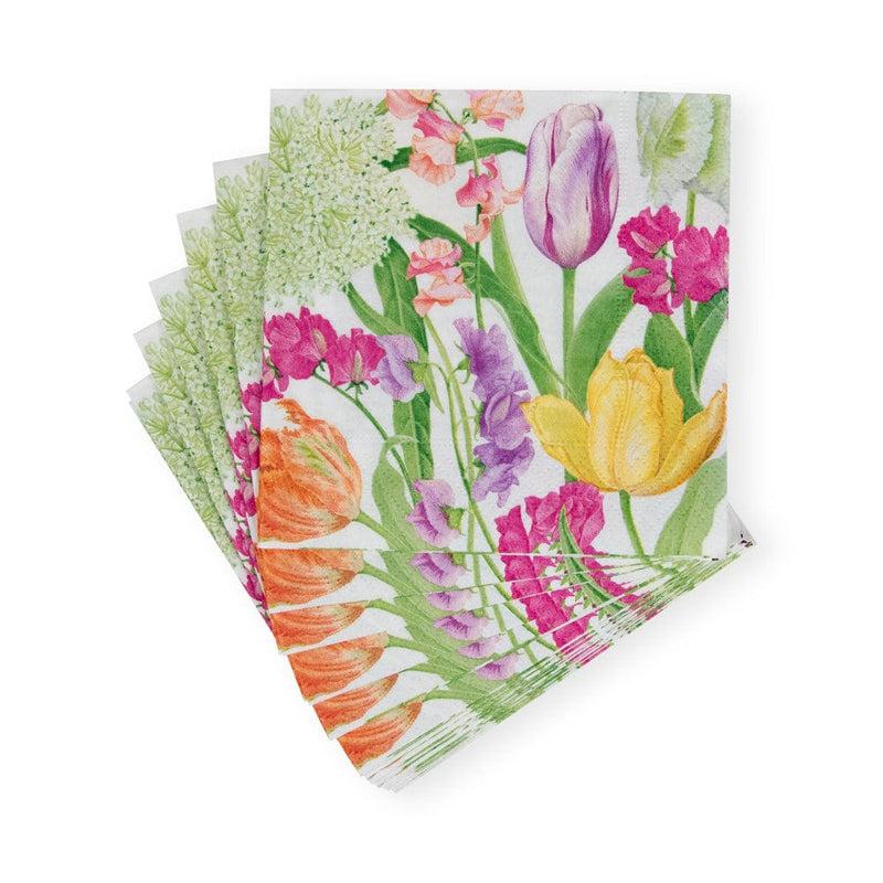 Caspari Spring Flower Show Paper Cocktail Napkins - 20 Per Package