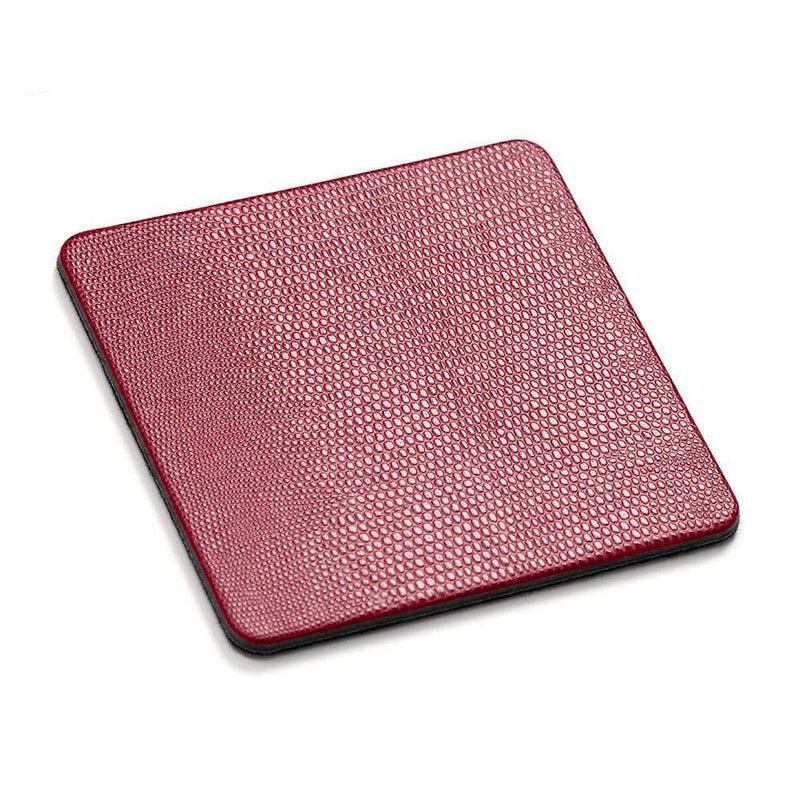 Caspari Square Lizard Coasters In Cranberry - 8 Per Box