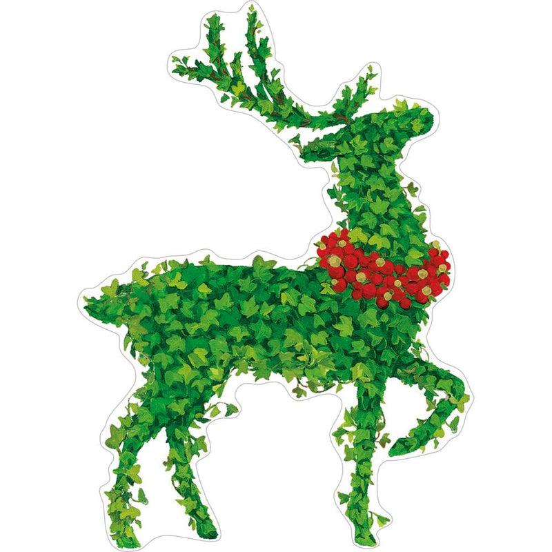 caspari Stag Topiary Die-Cut Ornament Gift Tags - 4 Per Package