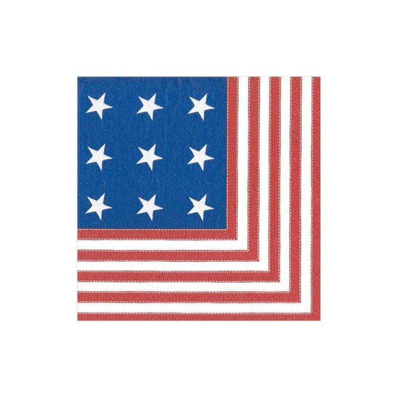 Caspari Star Spangled Paper Cocktail Napkins - 20 Per Package