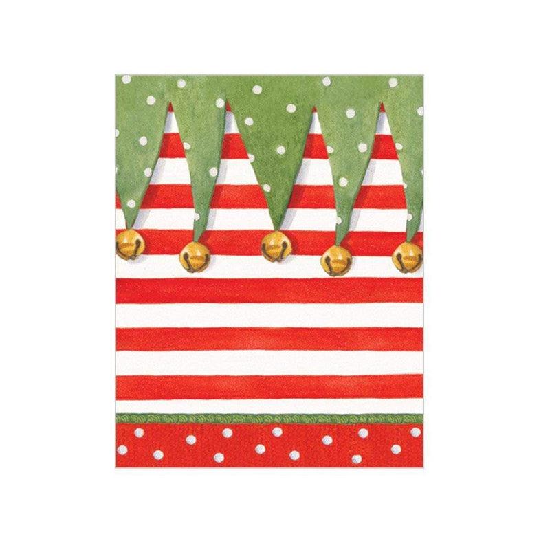 Caspari Stocking Stripe Gift Enclosure Cards - 4 Mini Cards & 4 Envelopes