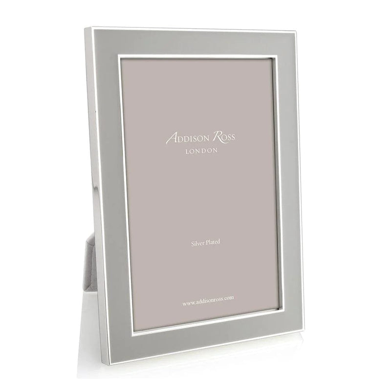 caspari Stone Grey Enamel 5" x 7" Picture Frame with Silver Trim - 1 Each
