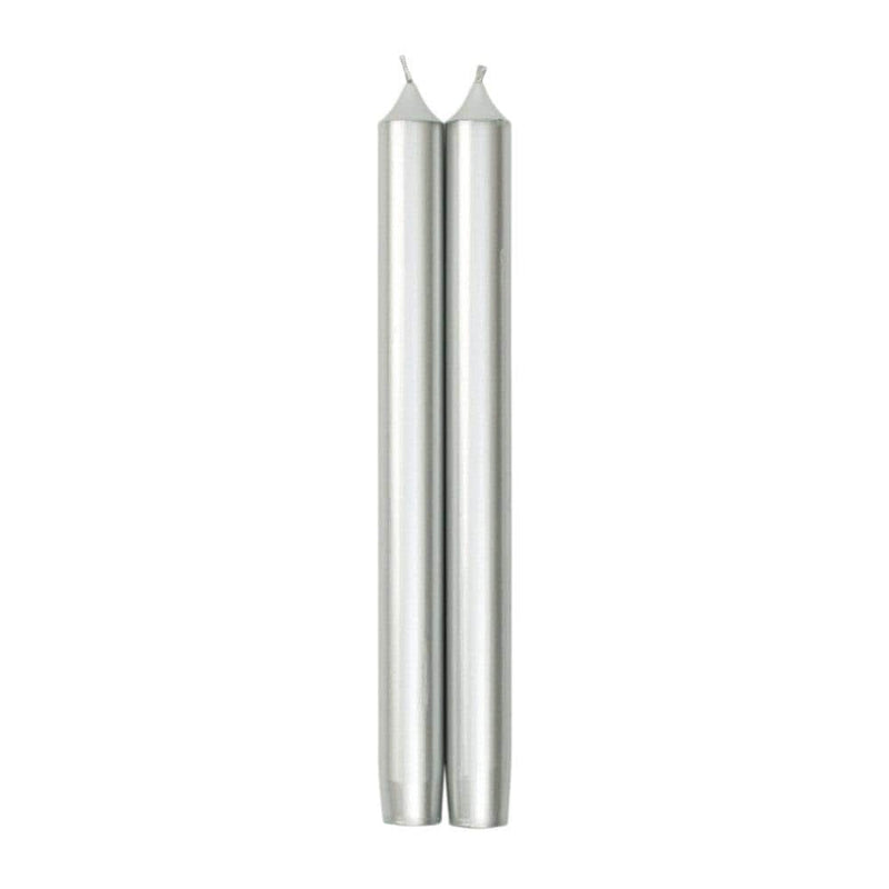 caspari Straight Taper 10" Candles in Silver - 4 Candles