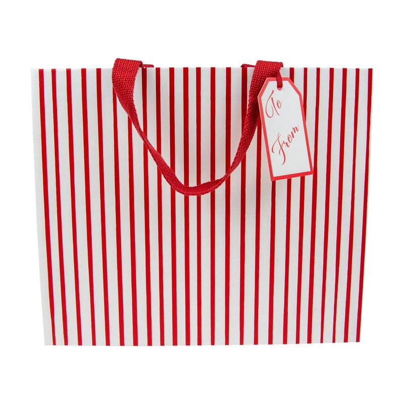 Caspari Stripes For Days Red/White Gift Bags - 1 Each
