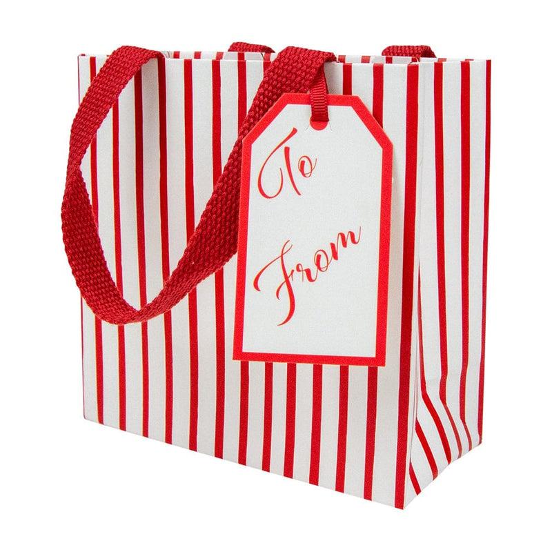 caspari Stripes For Days Red/White Gift Bags - 1 Each