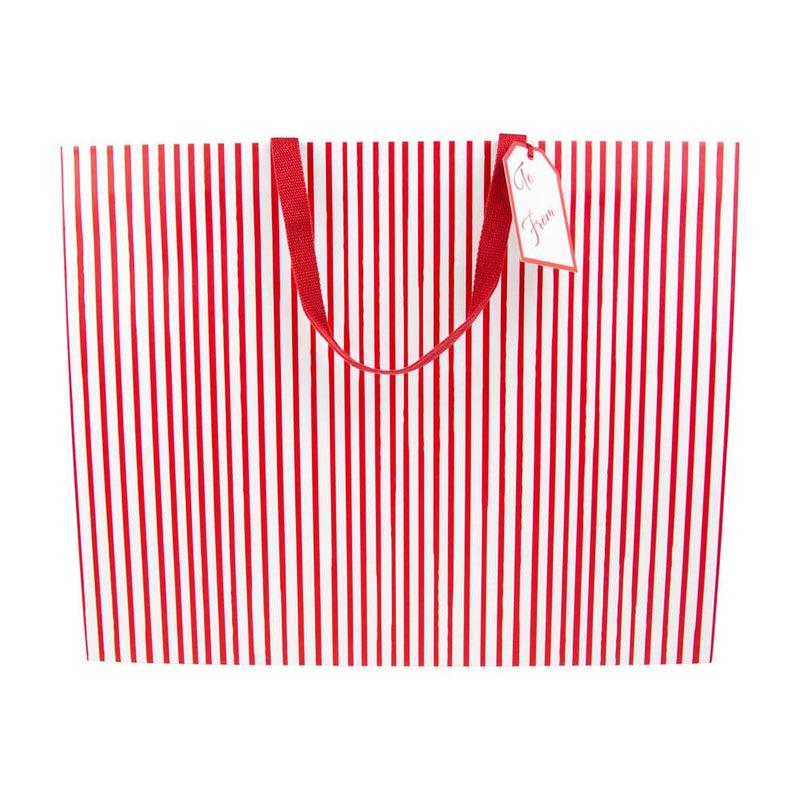 Caspari Stripes For Days Red & White Gift Bags - 1 Each