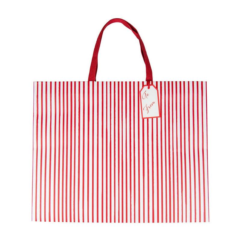 caspari Stripes For Days Red & White Gift Bags - 1 Each