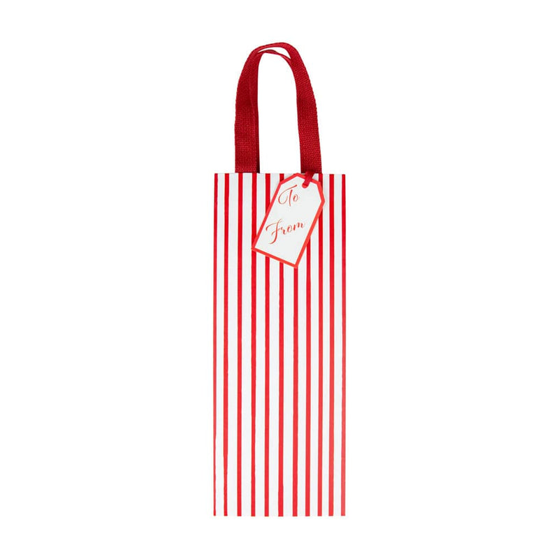 caspari Stripes For Days Red & White Wine & Bottle Gift Bags - 1 Each