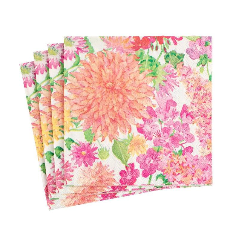 Caspari Summer Blooms Paper Cocktail Napkins - 20 Per Package