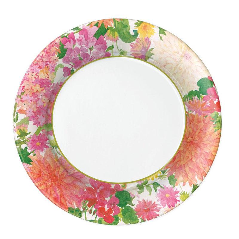 Caspari Summer Blooms Paper Dinner Plates - 8 Per Package