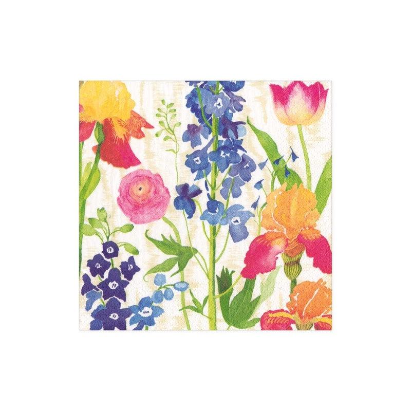caspari Summer Garden Paper Cocktail Napkins in White - 20 Per Package