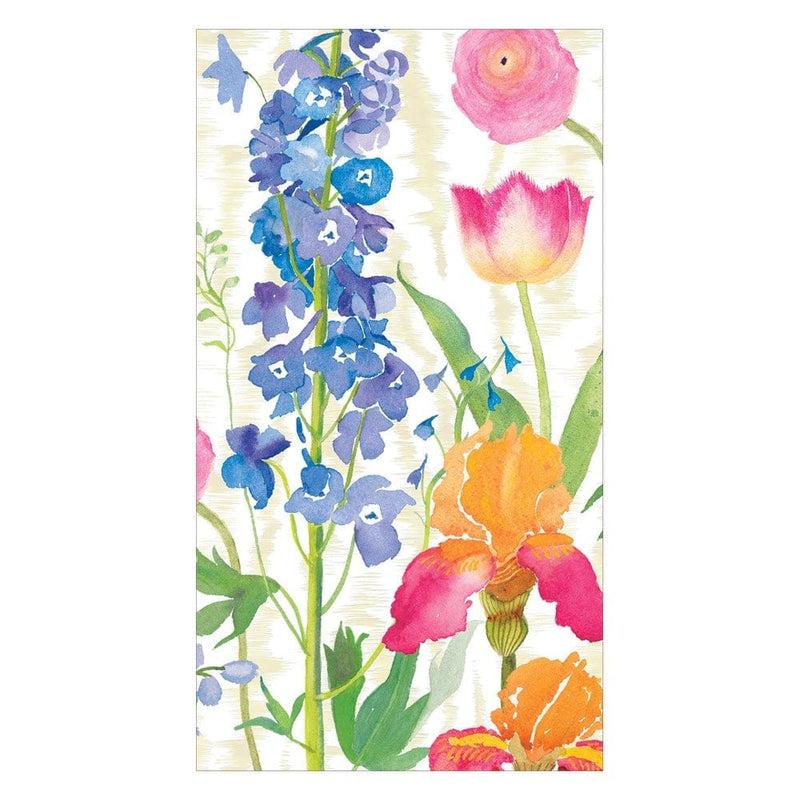 caspari Summer Garden Paper Guest Towel Napkins in White - 15 Per Package