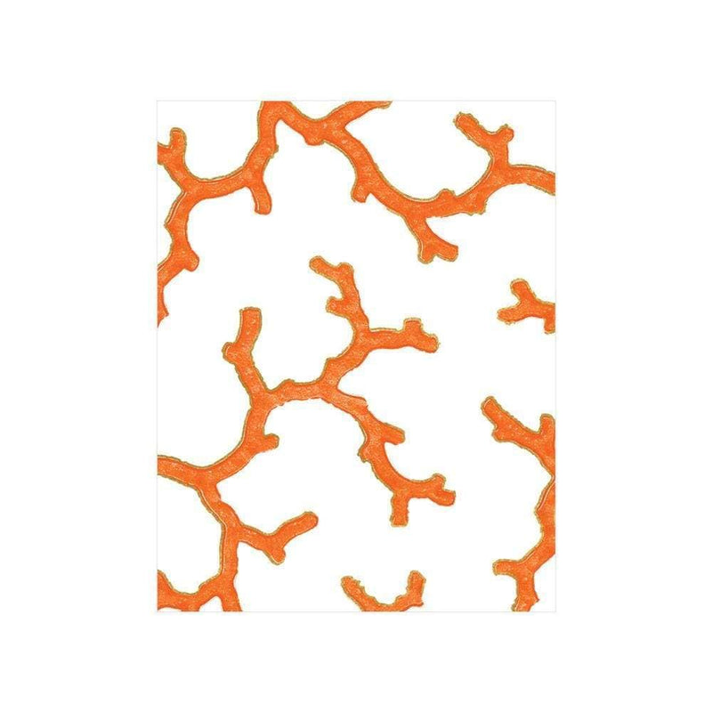 Caspari The Coral Sea Gift Enclosure Cards In Ivory - 4 Mini Cards & 4 Envelopes