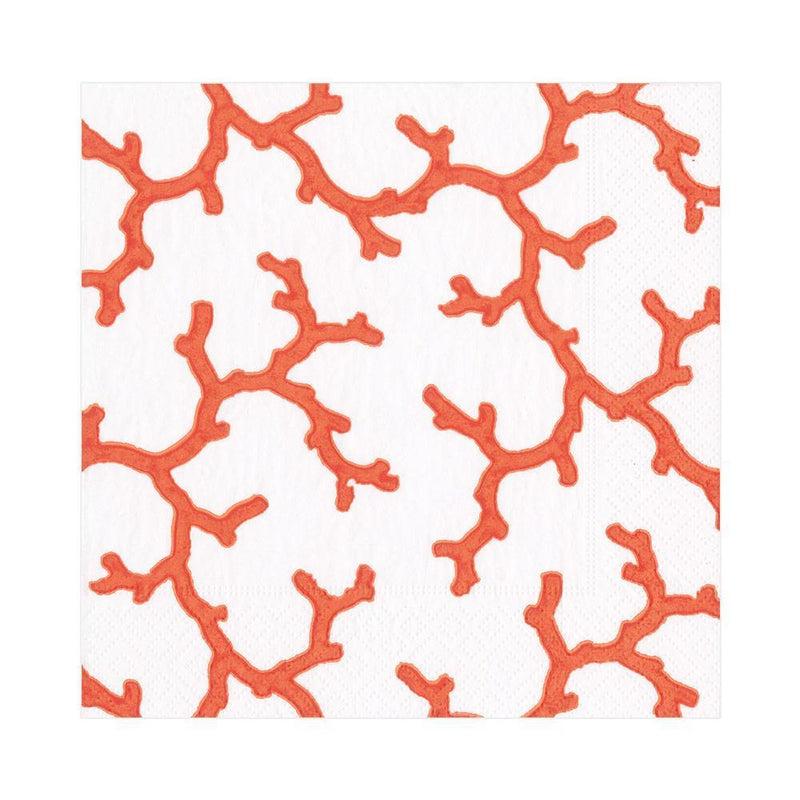 Caspari The Coral Sea Paper Luncheon Napkins In Coral - 20 Per Package