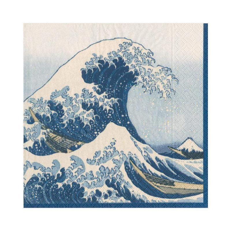 caspari The Great Wave Paper Luncheon Napkins in Blue - 20 Per Package