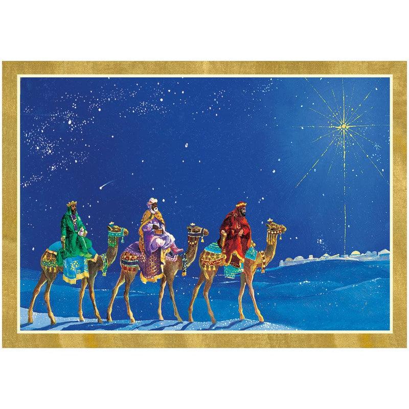 caspari Three Kings And Star Small Boxed Christmas Cards - 16 Christmas Cards & 16 Envelopes