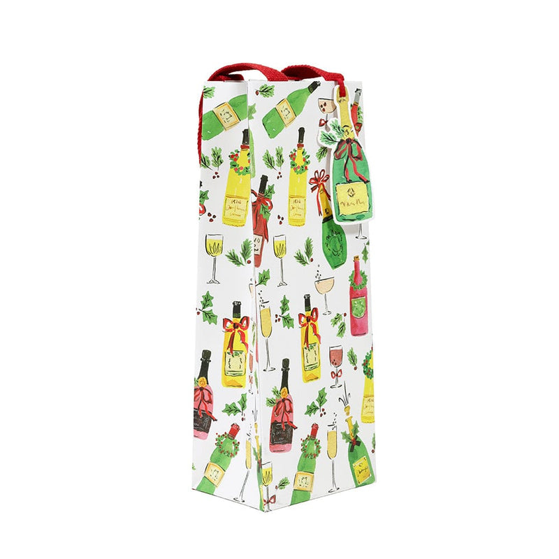 caspari Tipsy And Toasty Wine & Bottle Gift Bag - 1 Each