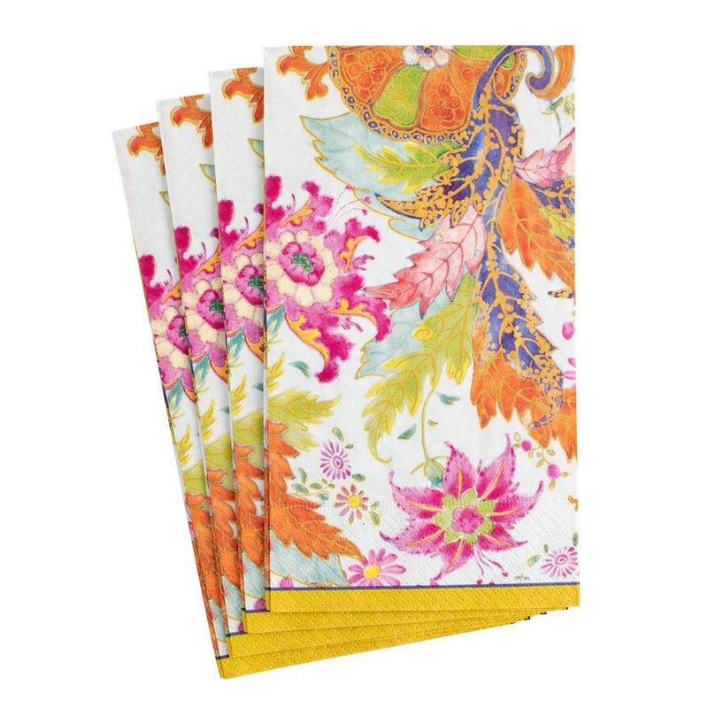 Caspari Tobacco Leaf Paper Guest Towel Napkins In Ivory - 15 Per Package